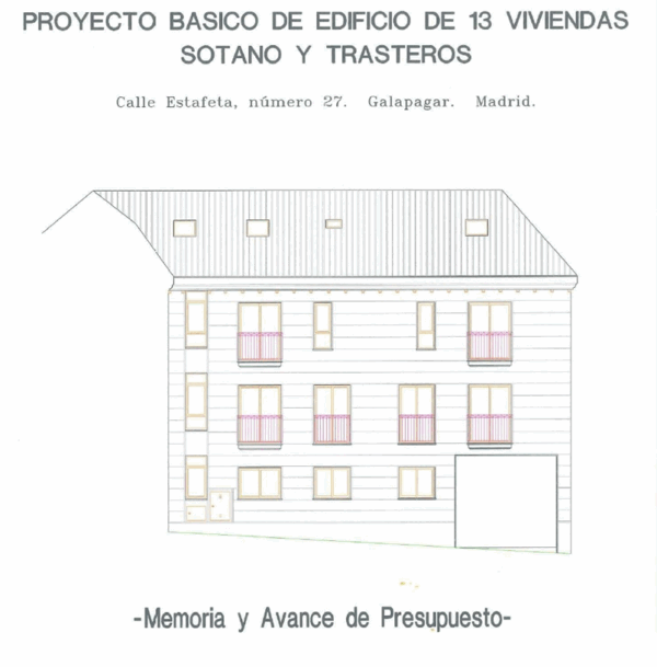 Terreno en c/ Estafeta 27, GALAPAGAR. Con Proyecto para 13 viviendas. 750.000€
